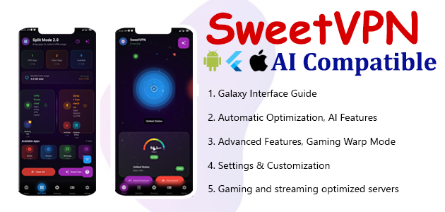 SweetVPN – AI-Powered Galaxy VPN Interface